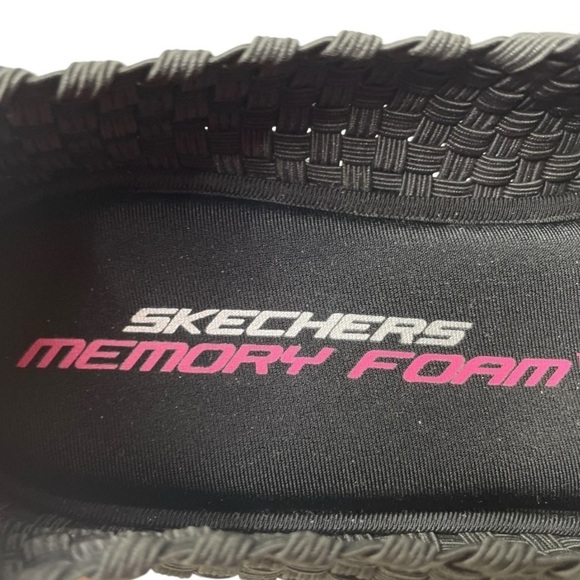 Skechers Synergy Women’s Black Open Toe Weave Memory Foam Sandals - Picture 7 of 9